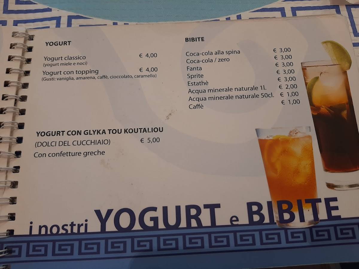 Menu di Mythos Ristorante Greco Caffetteria 