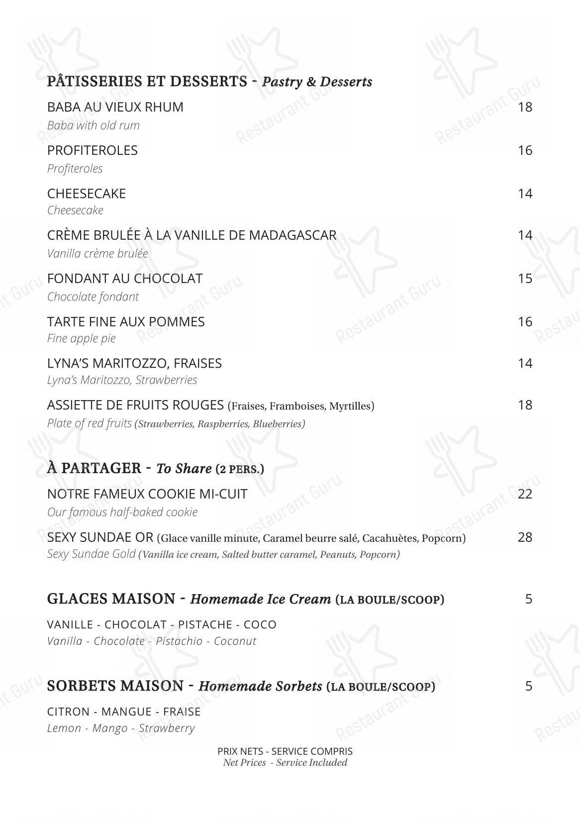 Menu bar pour NESPO Restaurant restaurant