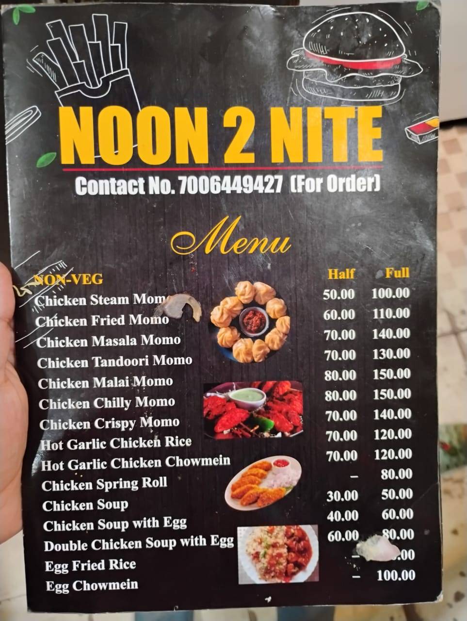 NOON 2 NITE menu