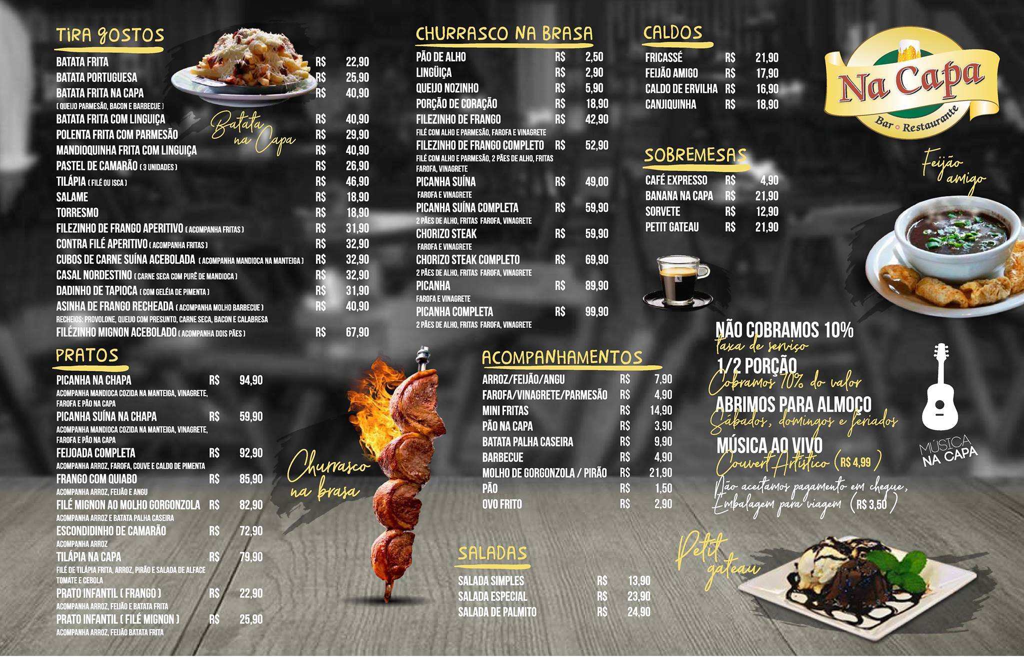Na Capa cardápio