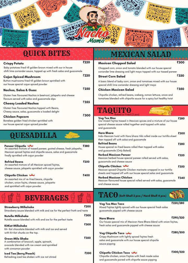 Nacho Mama menu