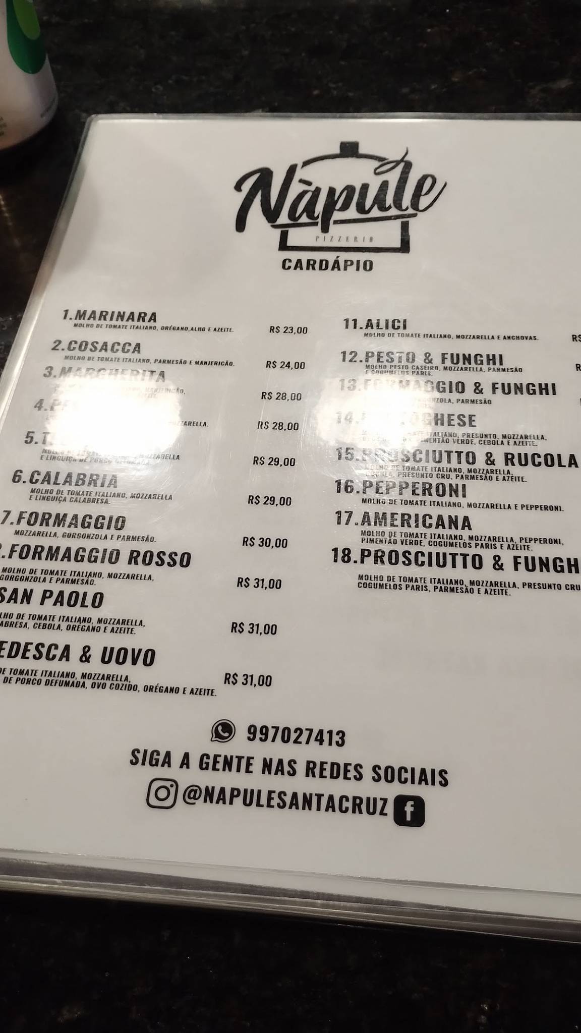 Nàpule Pizzeria cardápio
