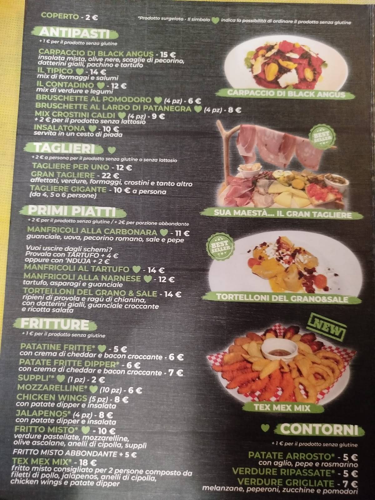 Menu di Grano e Sale 