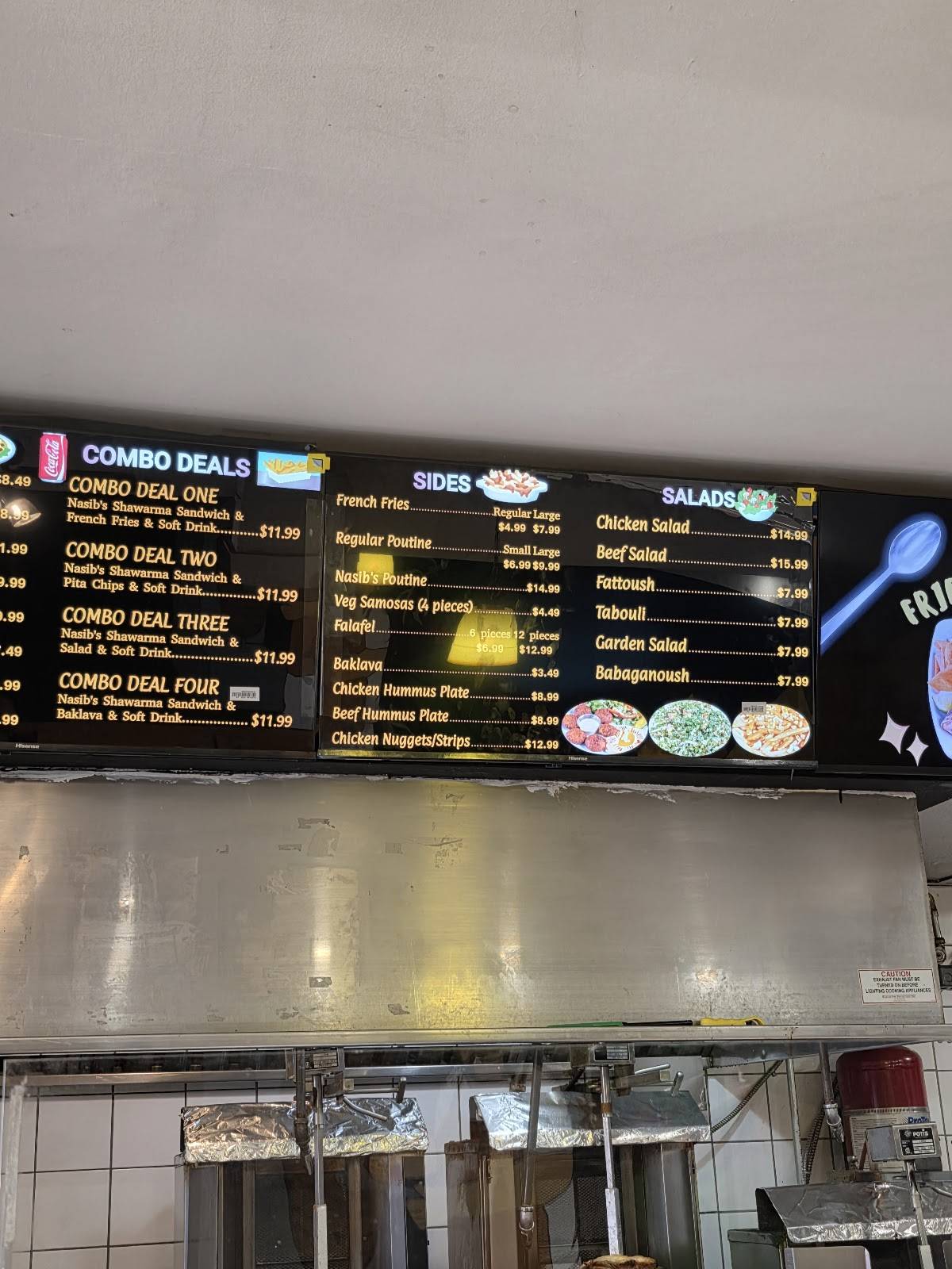 Menu de Nasib's