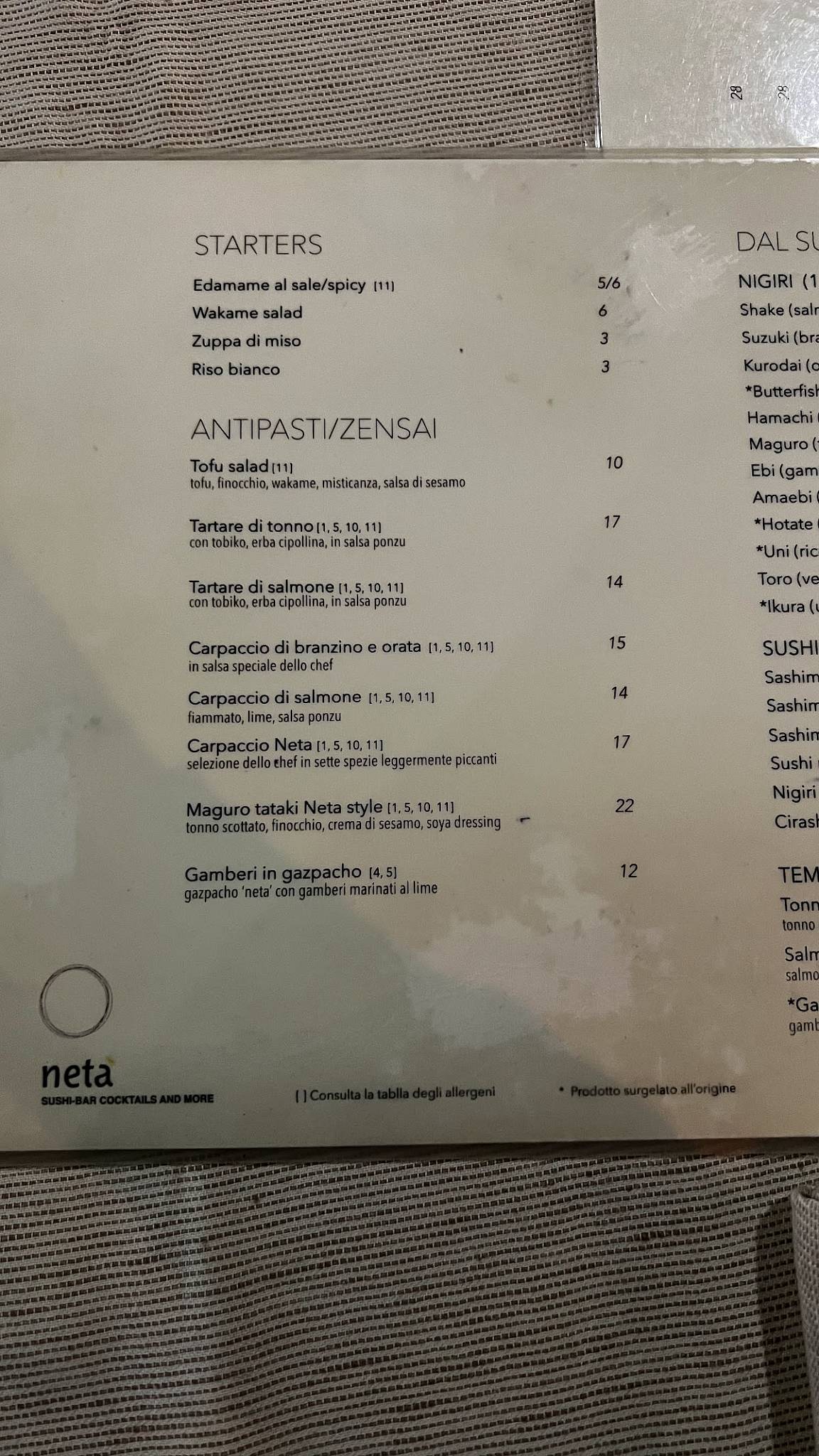 Menu di Neta 