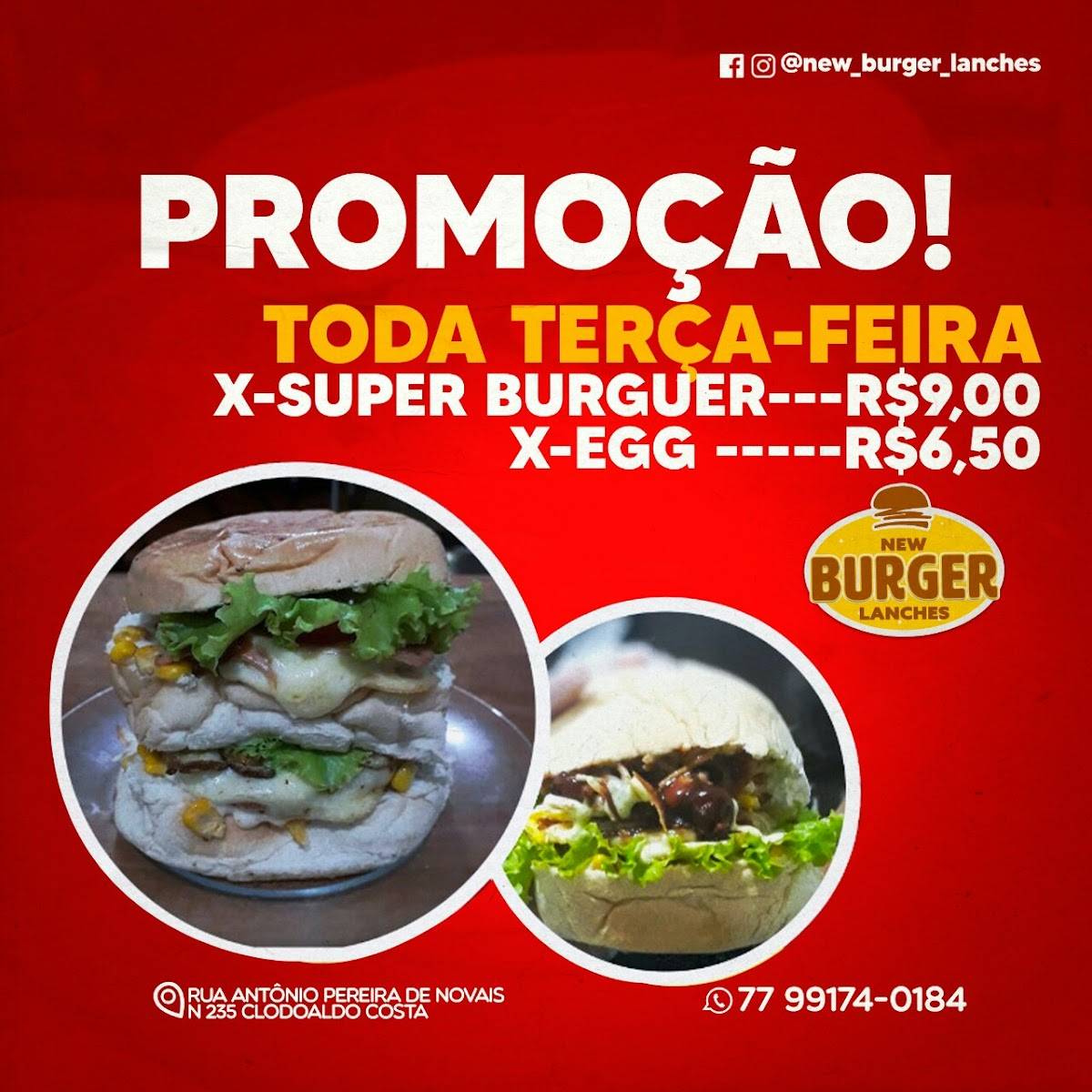 New Burger Lanches cardápio