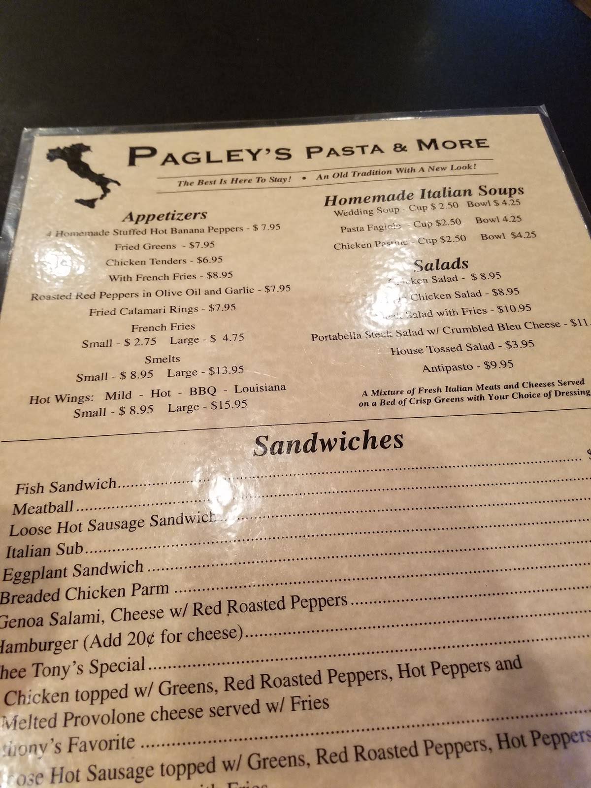 Menu at Pagley's Pasta & More restaurant, New Castle