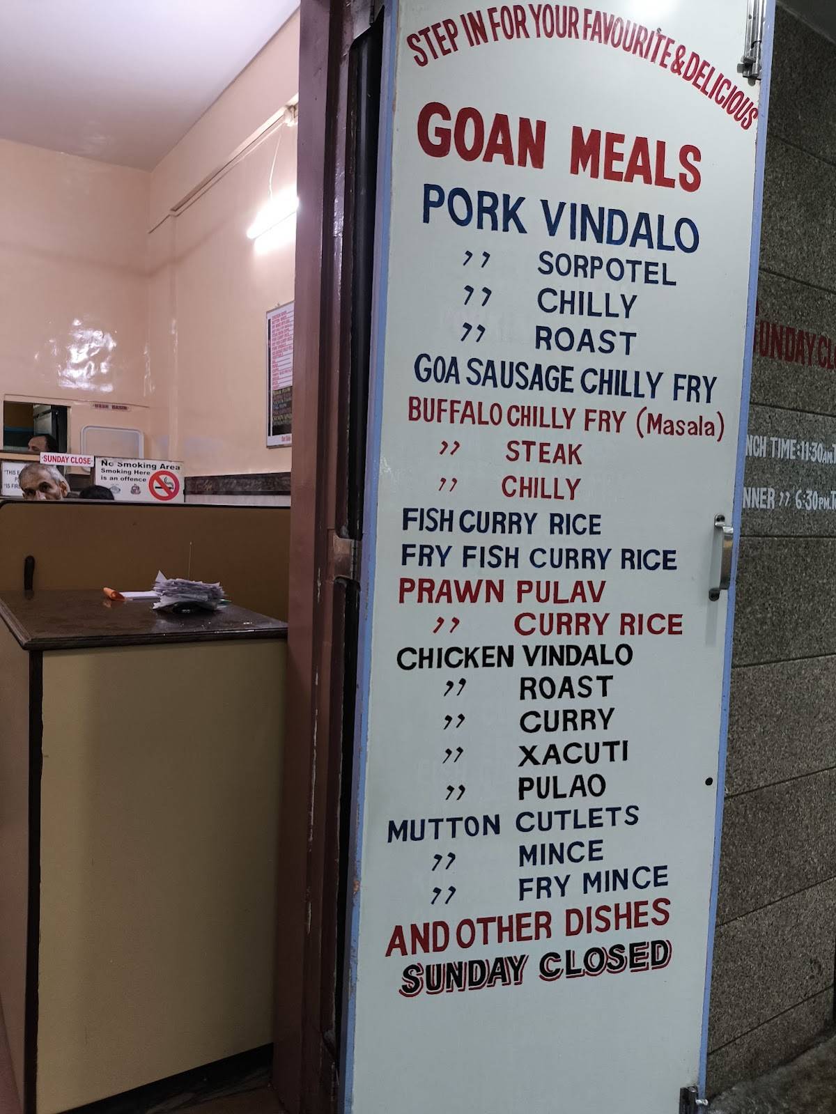 New Martin Hotel menu