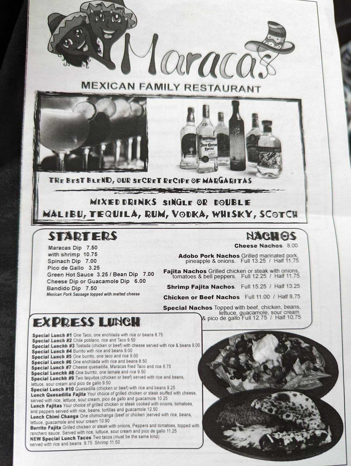 Menu at Maracas restaurant, New Melle