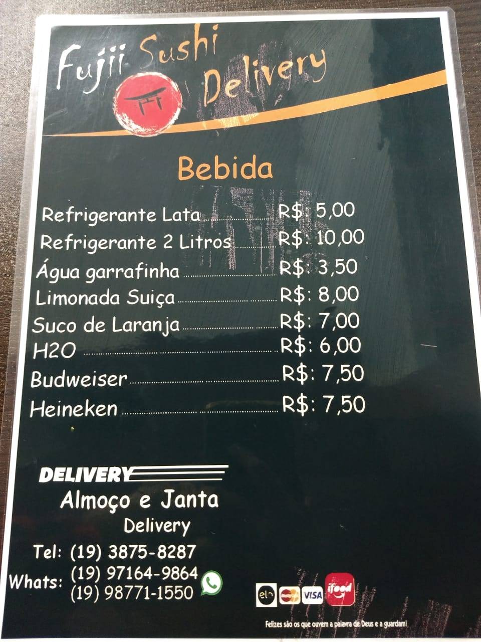 Nofujii Sushi delivery cardápio