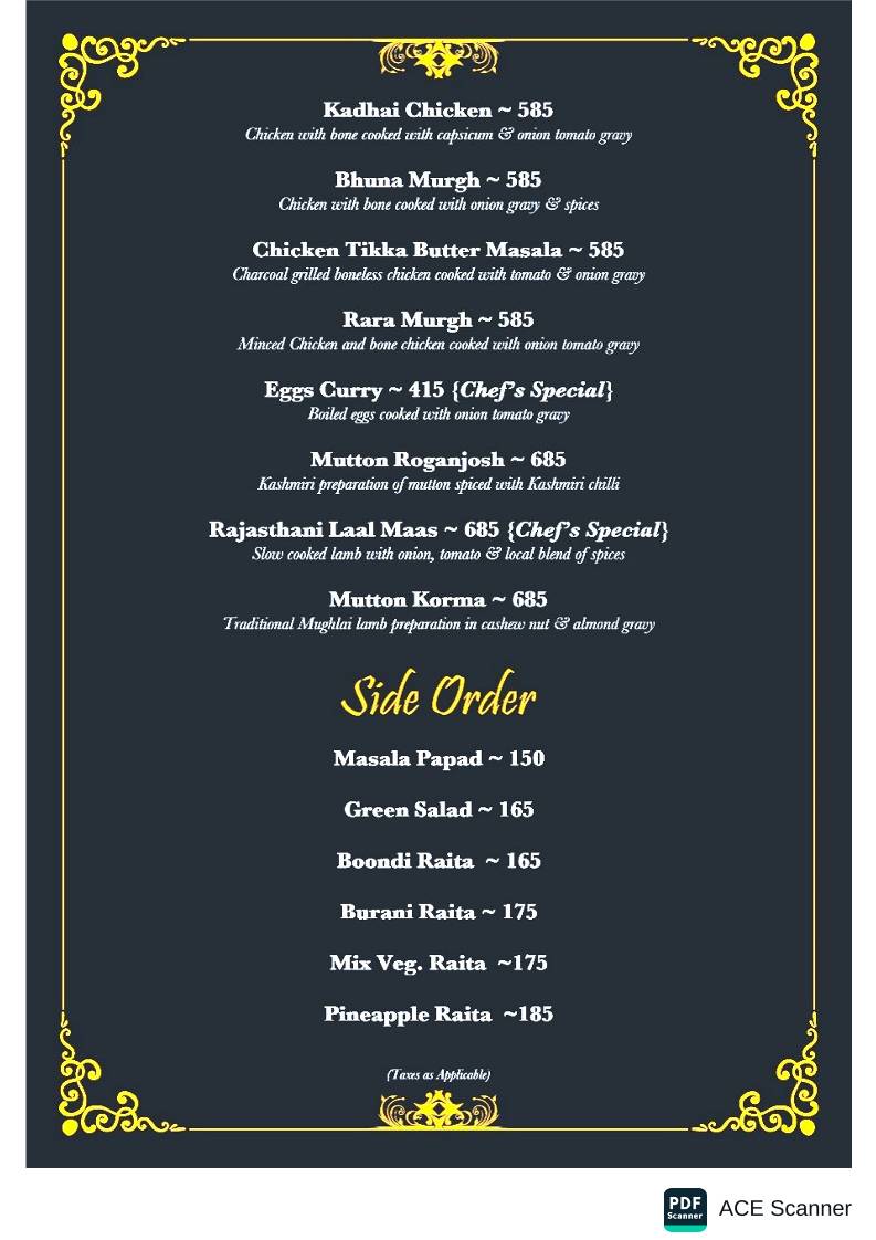 Trees and Treats menu