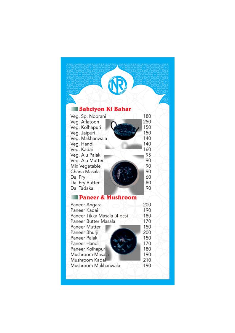 Noorani Restaurant menu
