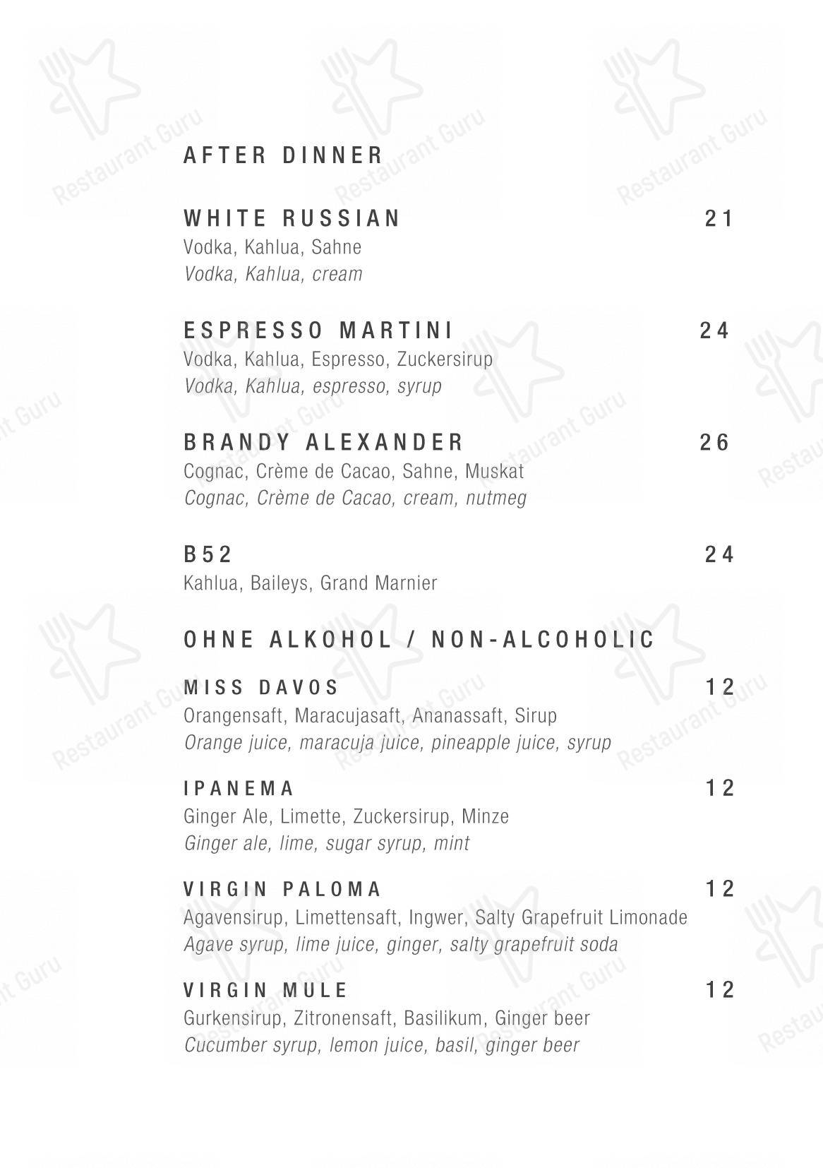 Nuts & Co Bar in Davos - Menu