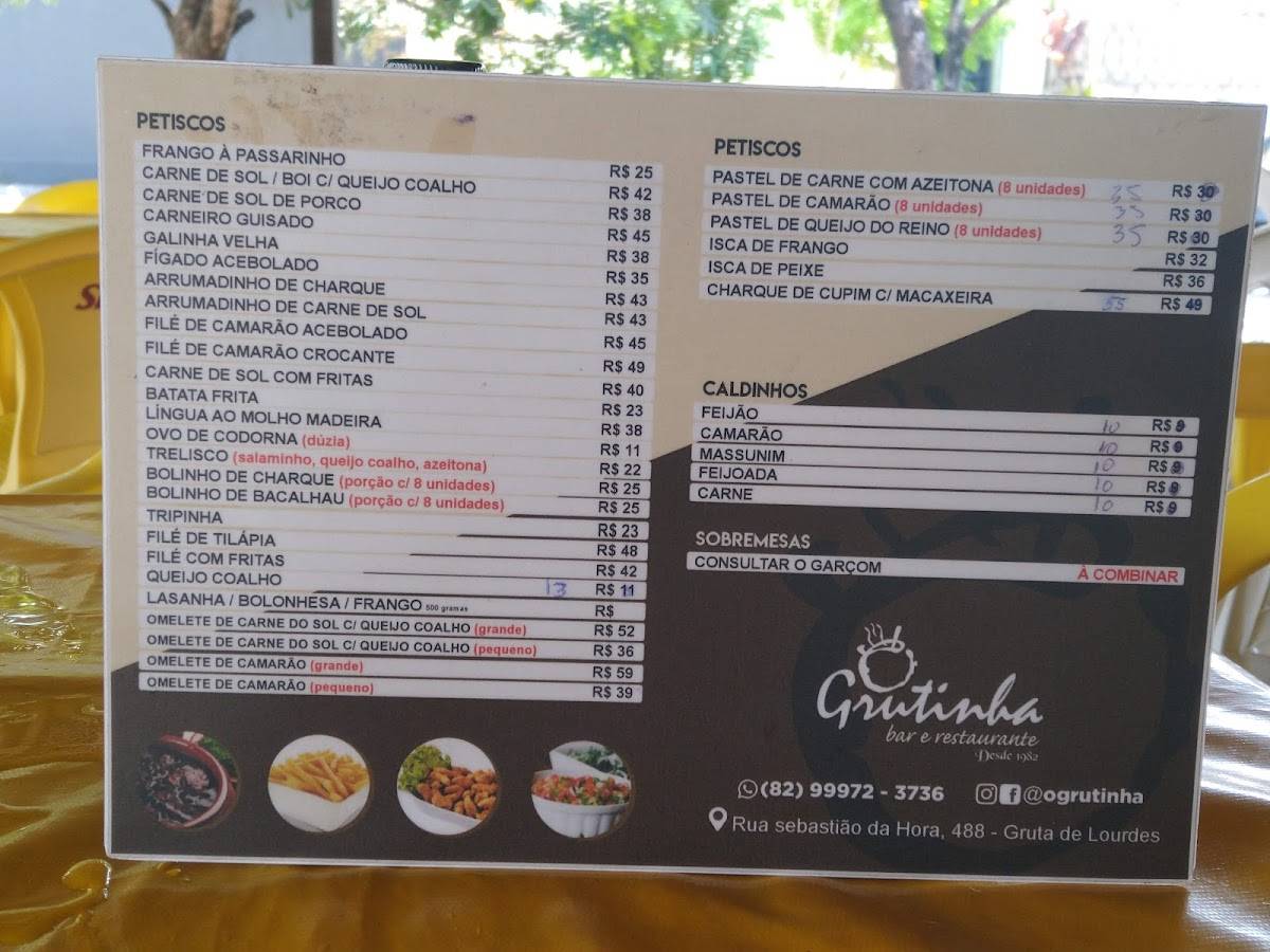 O Grutinha cardápio