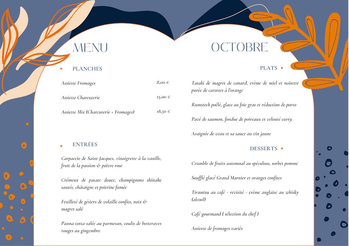 Menu de O Phénix