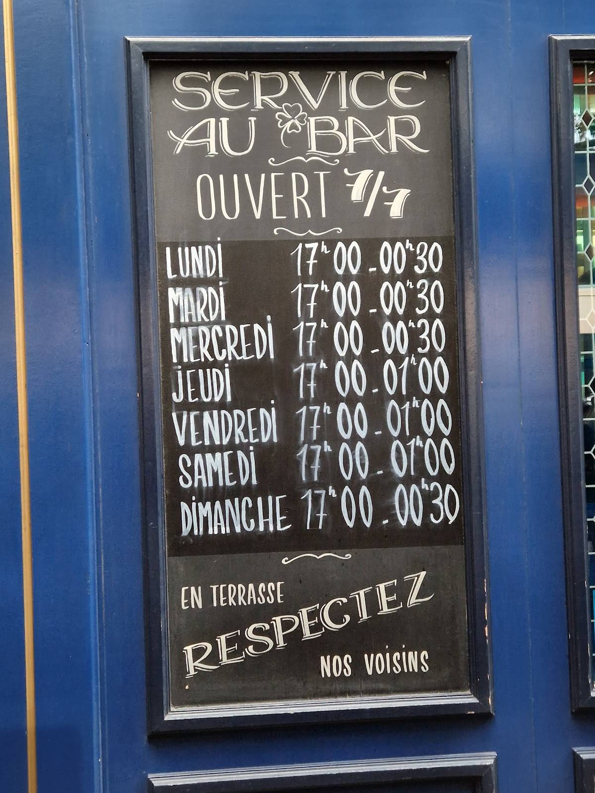 Menu de O'Flaherty's PERPIGNAN