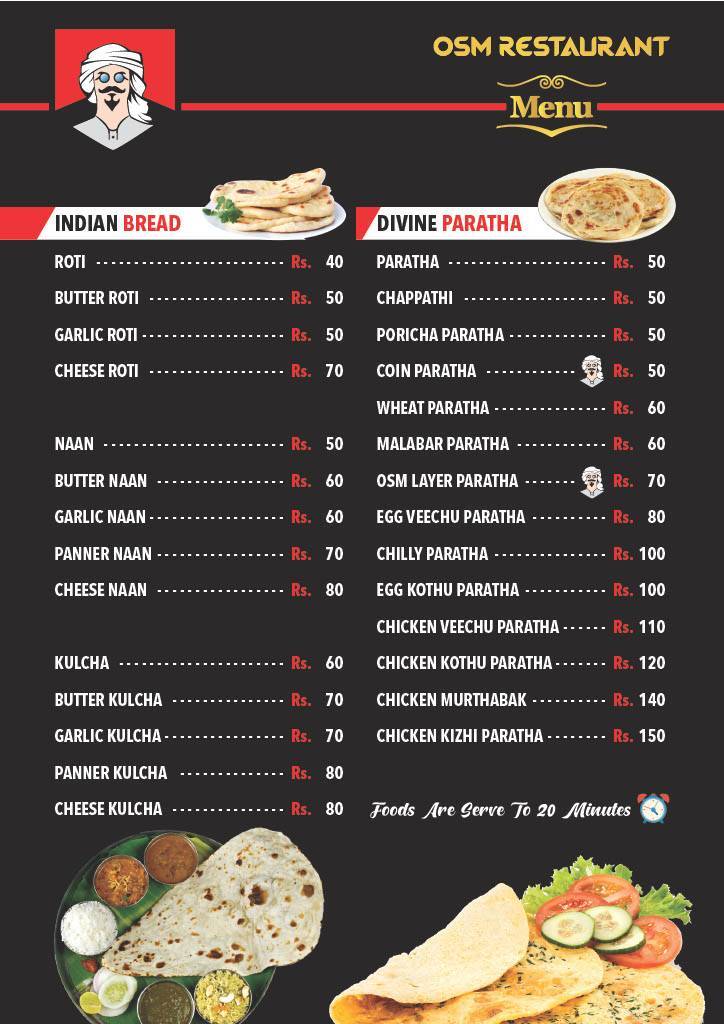 OSM Restaurant menu