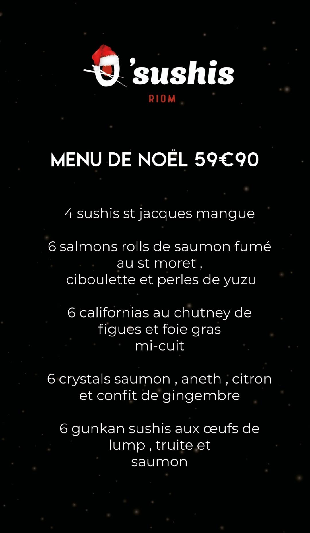 Menu de O'Sushis