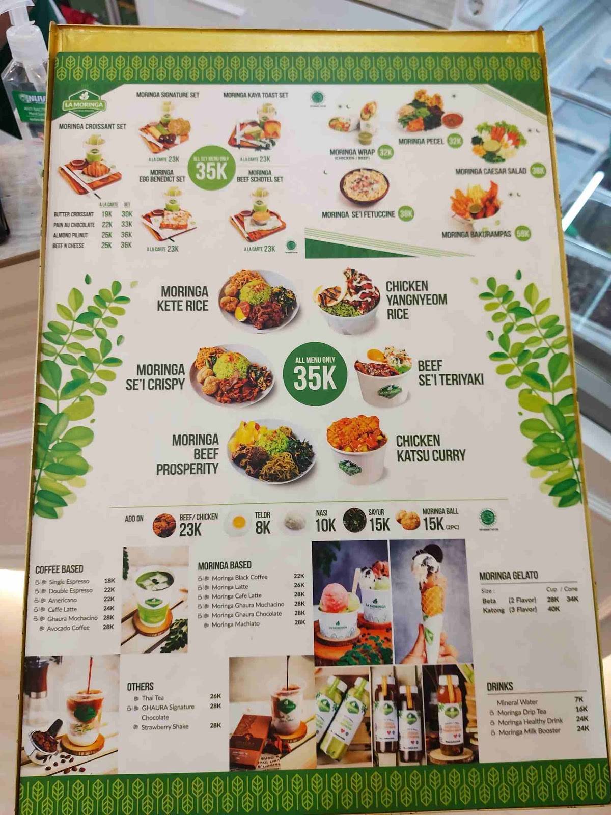 Carta del restaurante La Moringa Kupang, Kupang