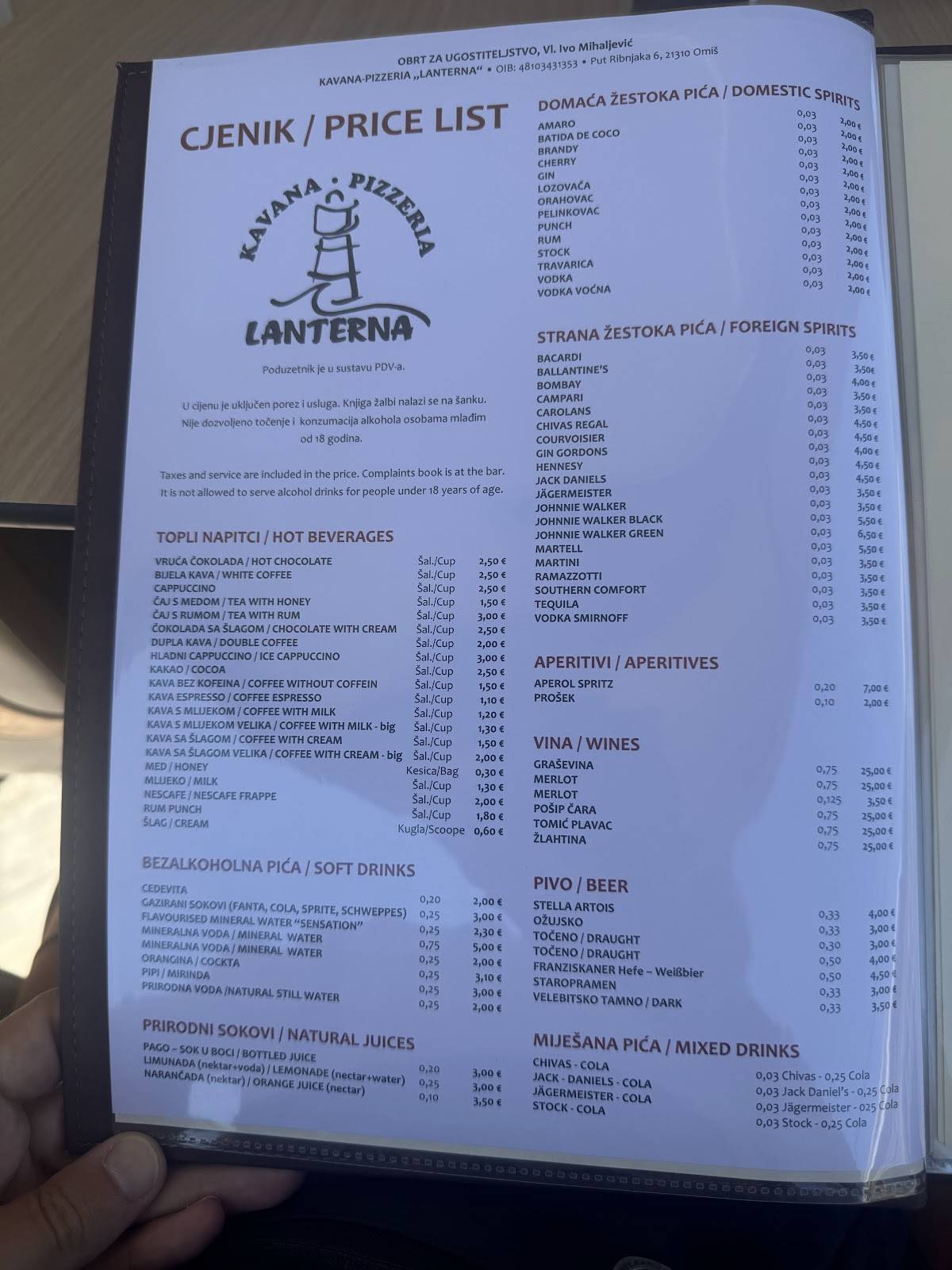 Menu di Lanterna 