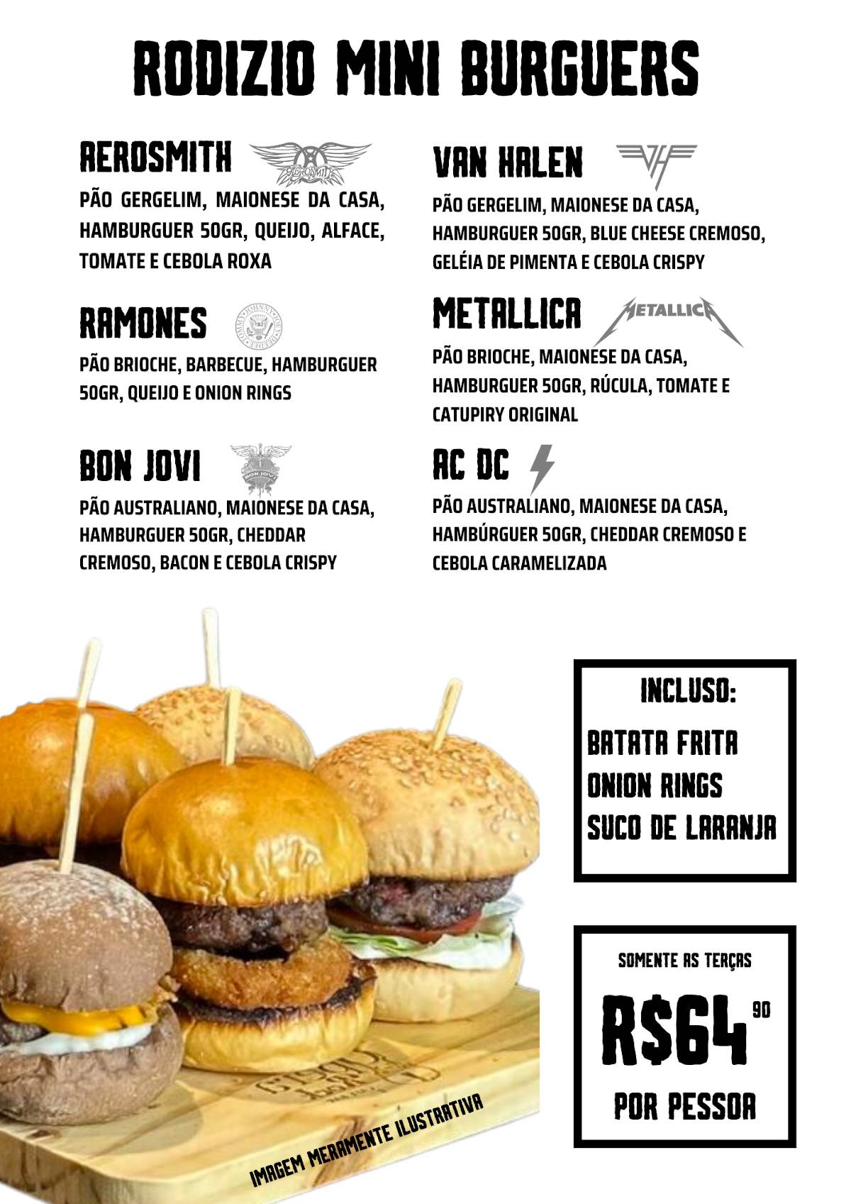 Ópera Rock Bar & Burger cardápio