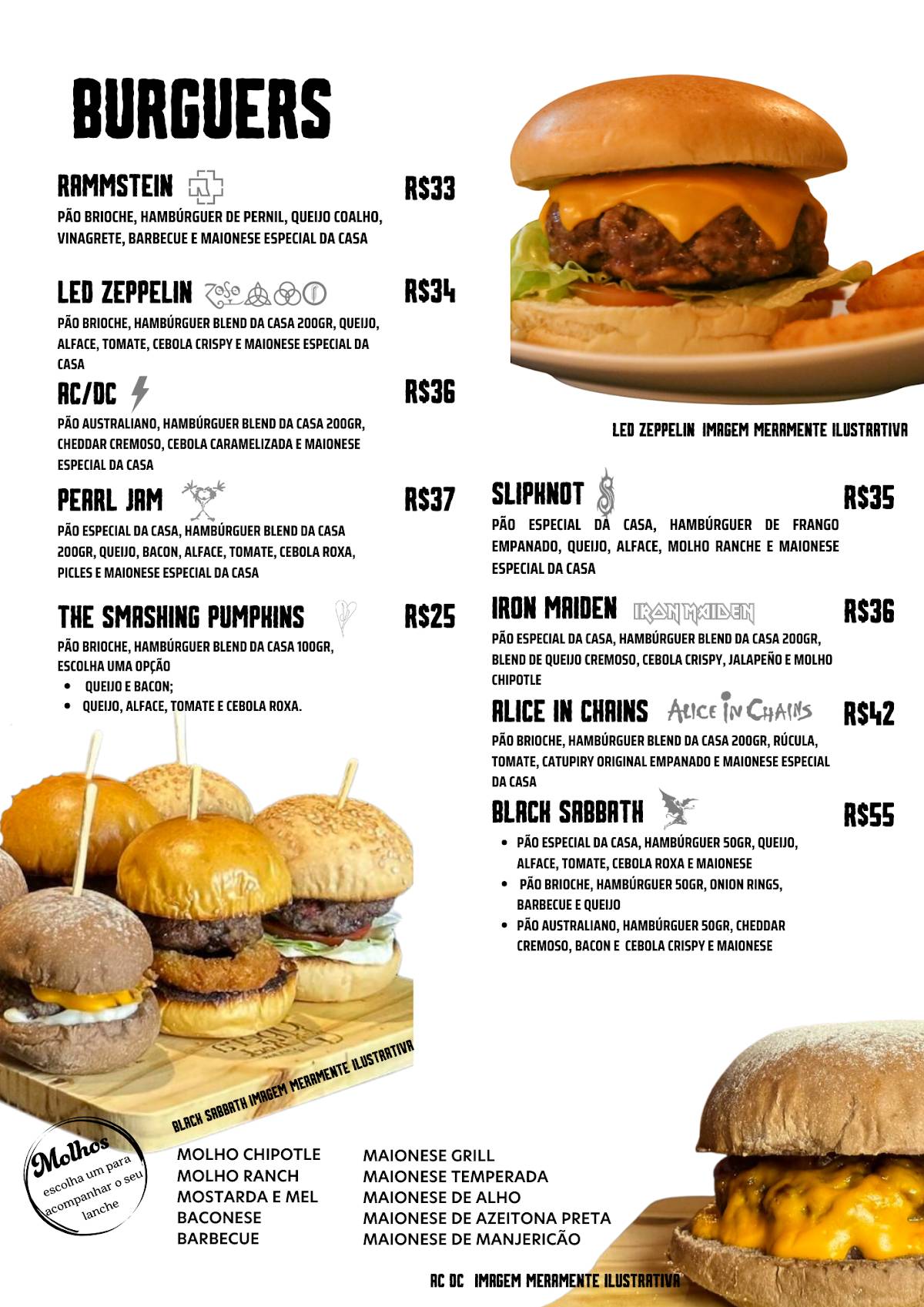 Ópera Rock Bar & Burger cardápio