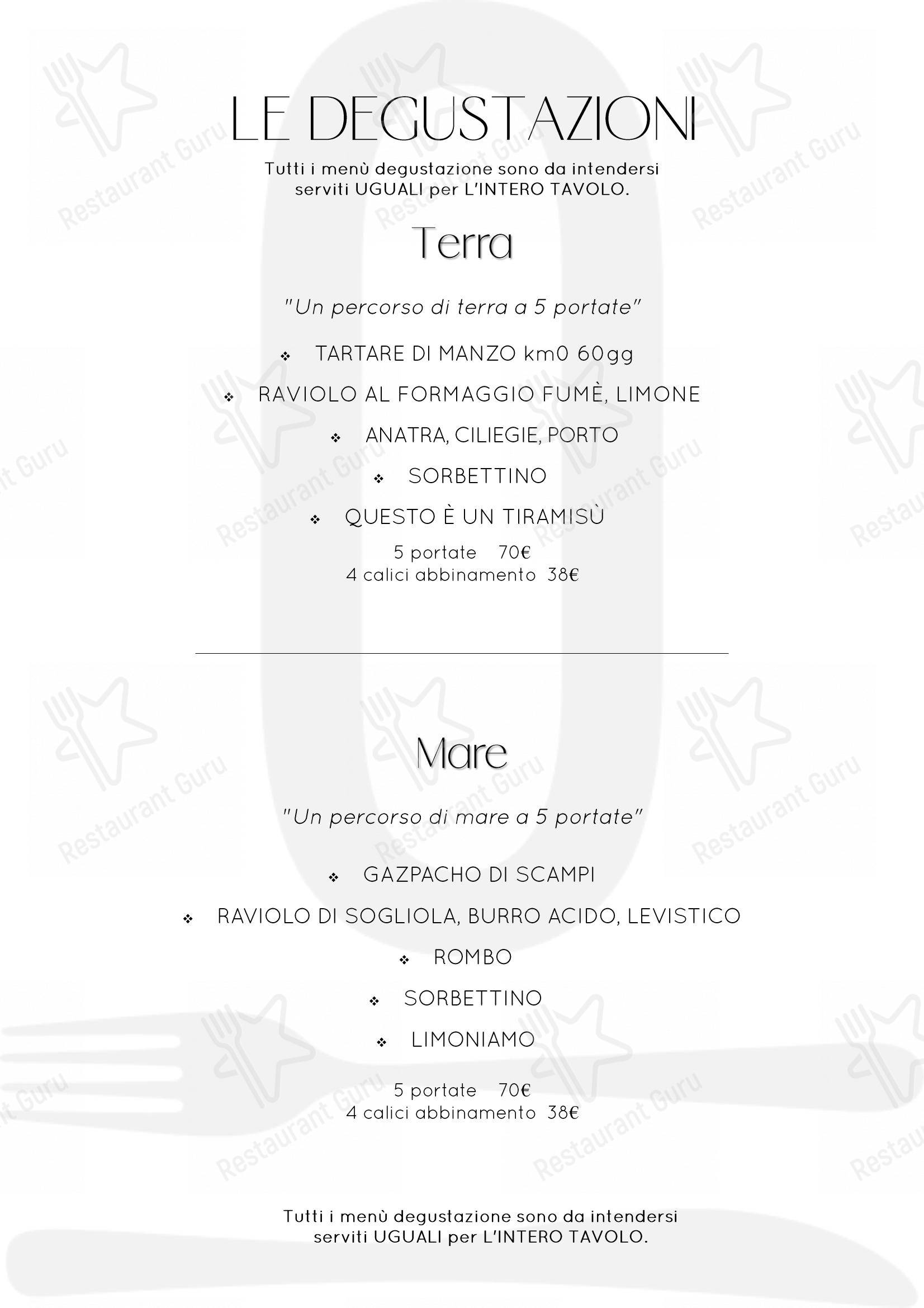 Ночное меню per Ristorante Opificio in Noventana