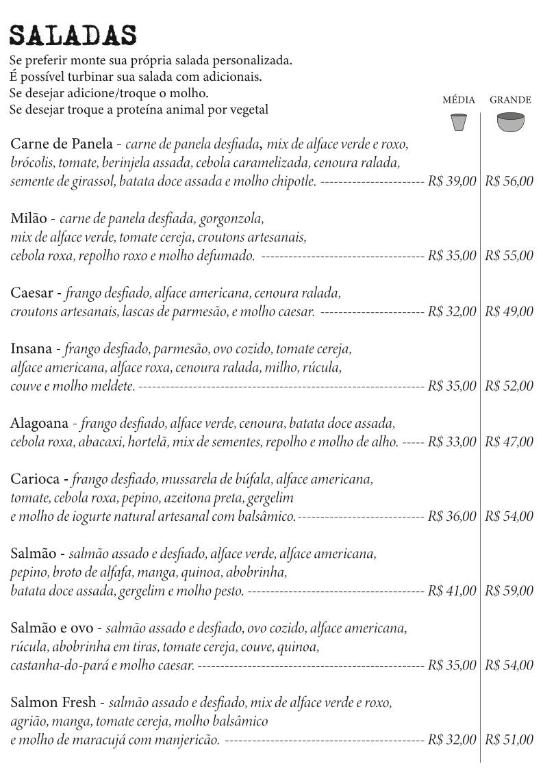 Orgânica cardápio