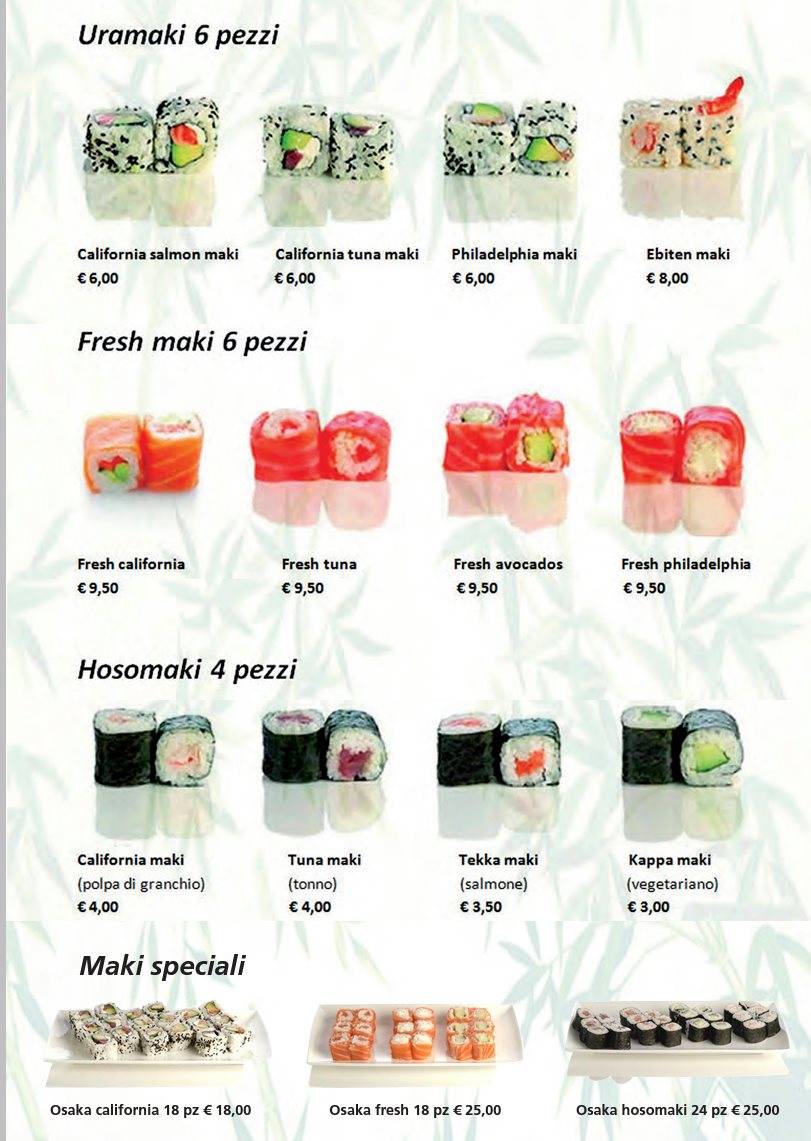 Menu di Osaka Japan Sushi 