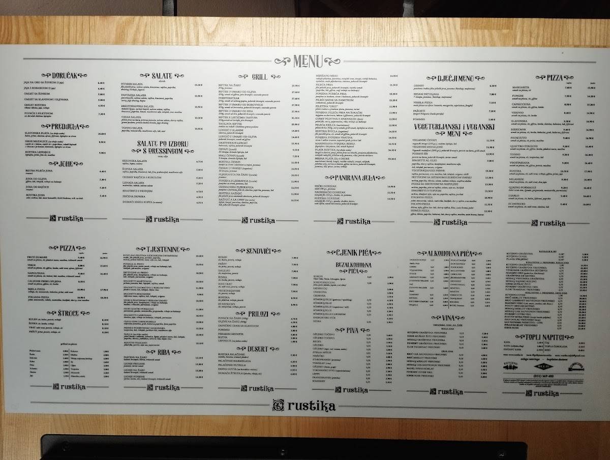 Menu di Rustika 