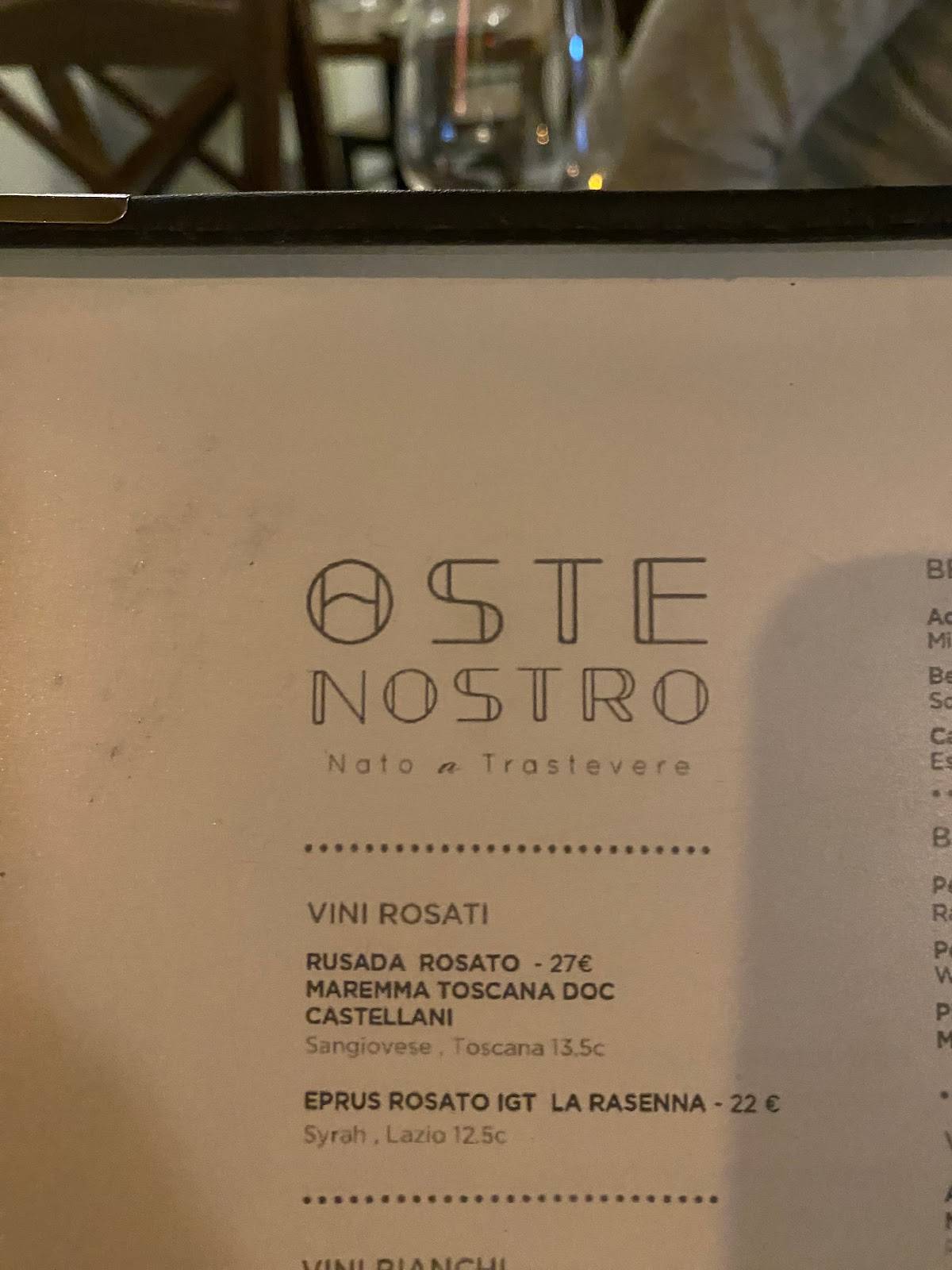 Menu di Oste nostro 