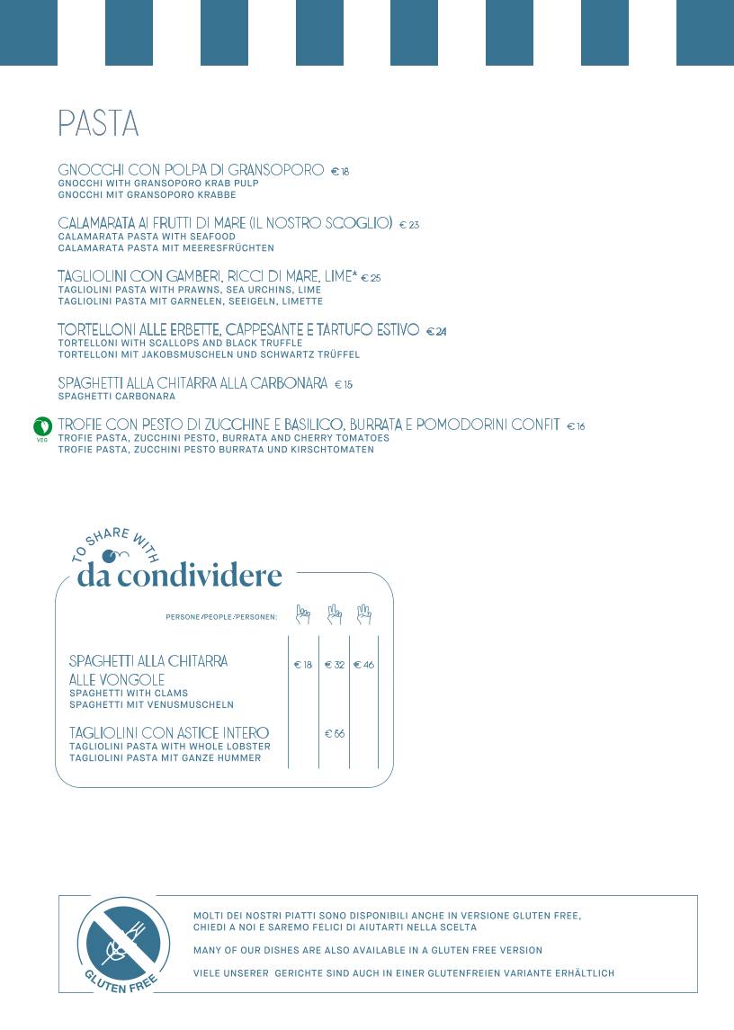 Menu di Ostemar - Trattoria di Mare 