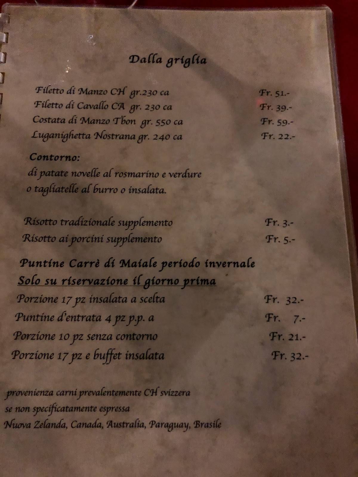 Menu di Osteria Costantini 