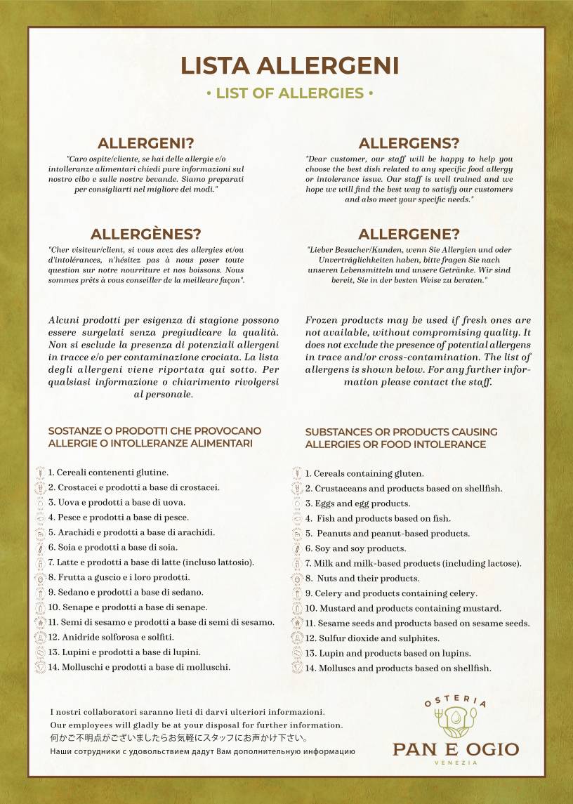 Menu di Osteria Pan e Ogio 