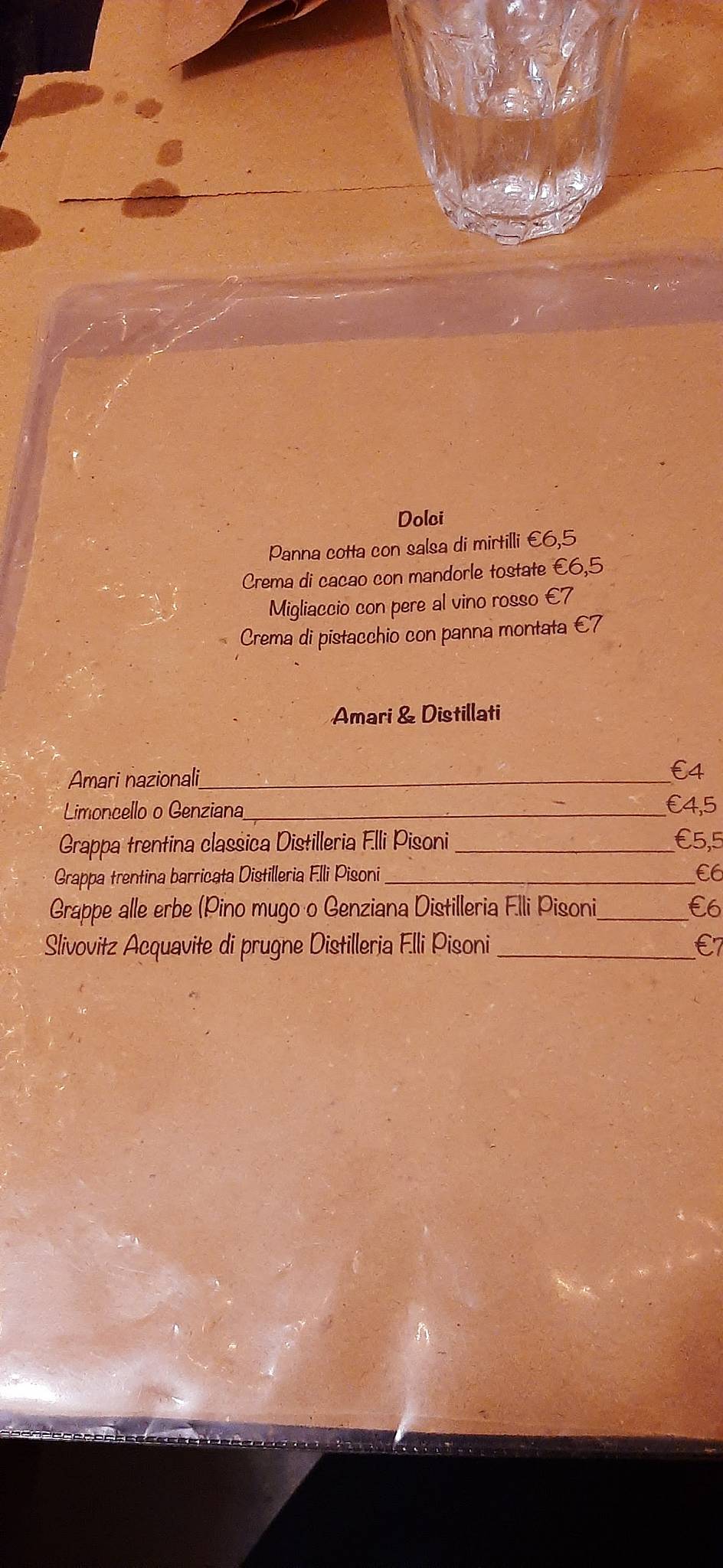 Menu di Osteria rouge 