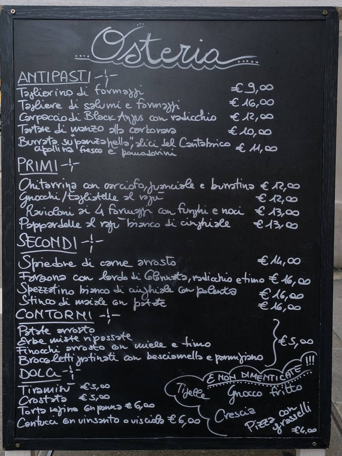 Menu di Osteria Simonetti 