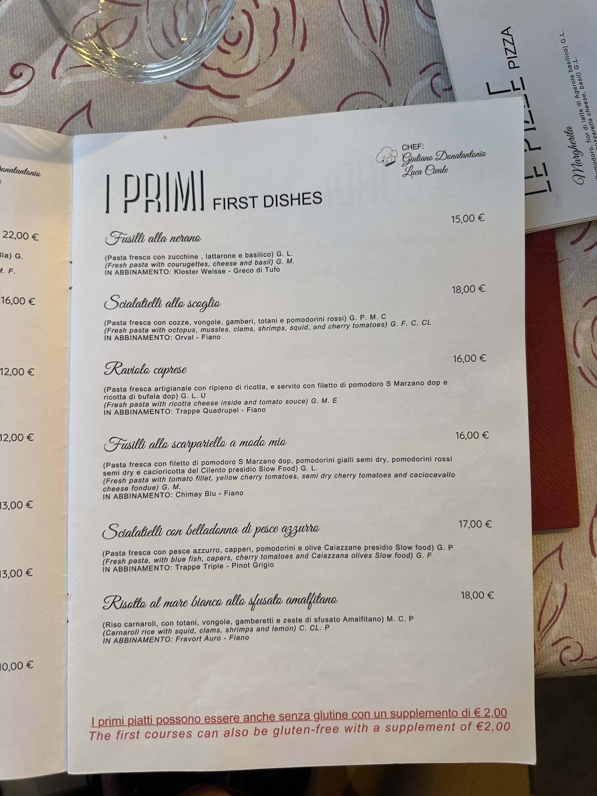 Menu di Osteria e Pizzeria dell'Olmo 
