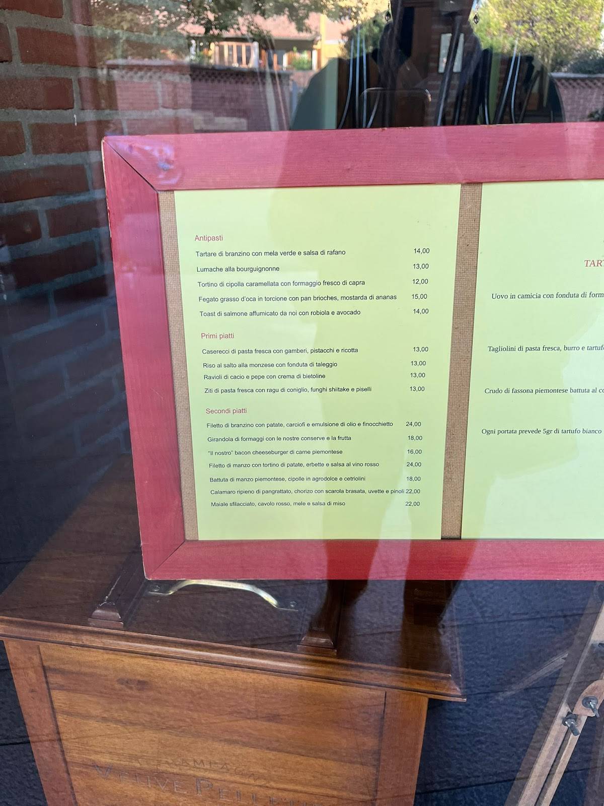 Menu di Osteria dei Fauni 