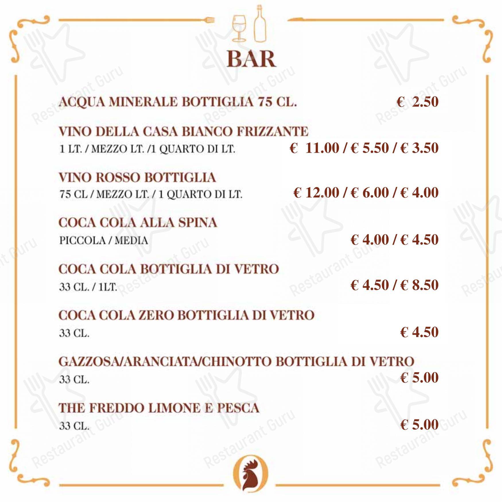 Menu di Osteria il Gallo - Menu