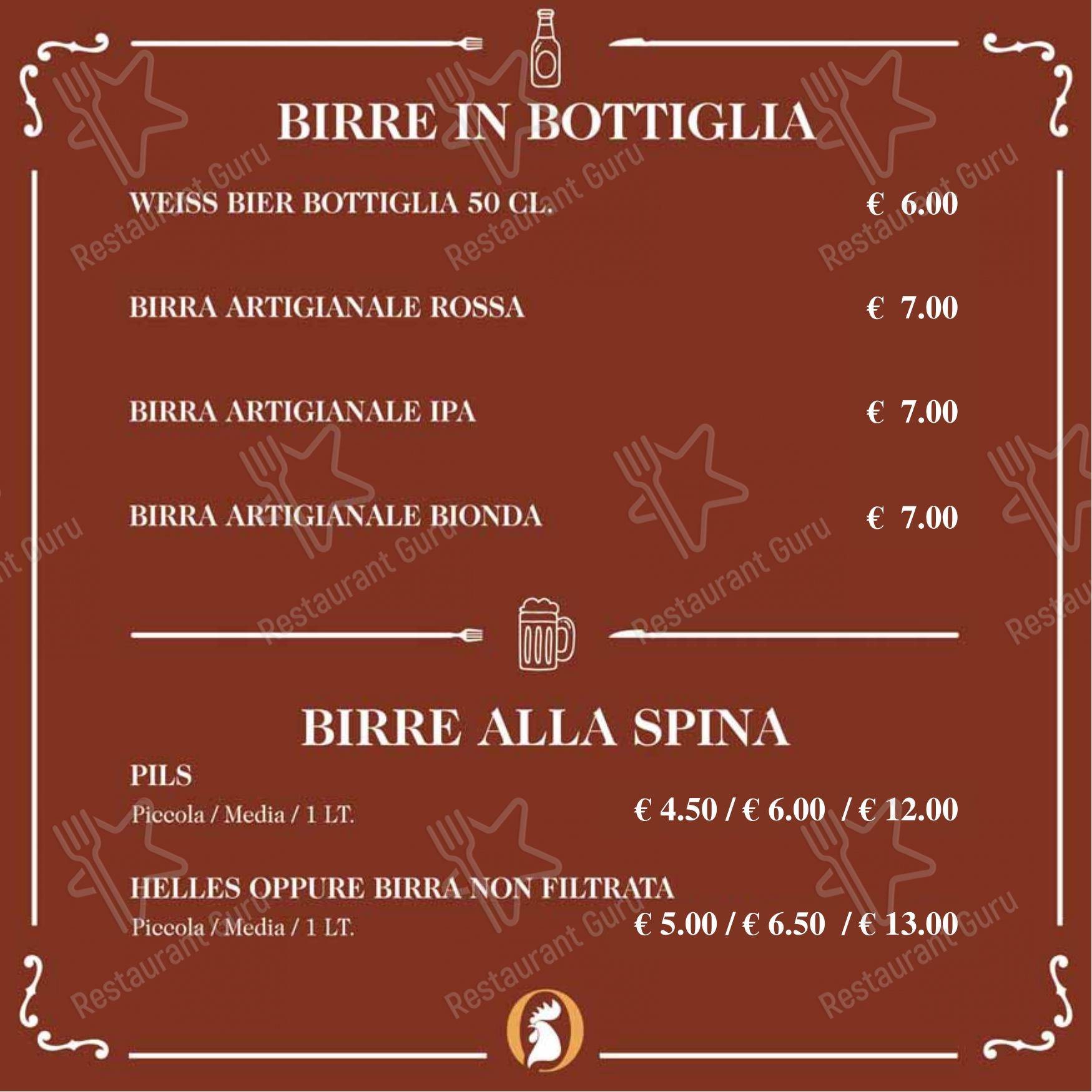 Menu per Osteria il Gallo in Rimini