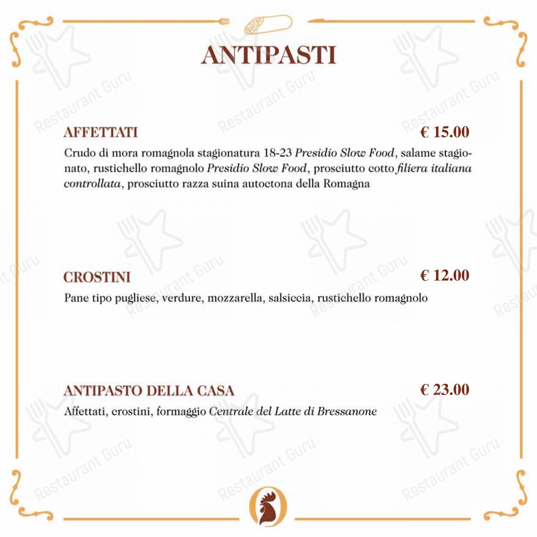 Menu per Osteria il Gallo ristorante