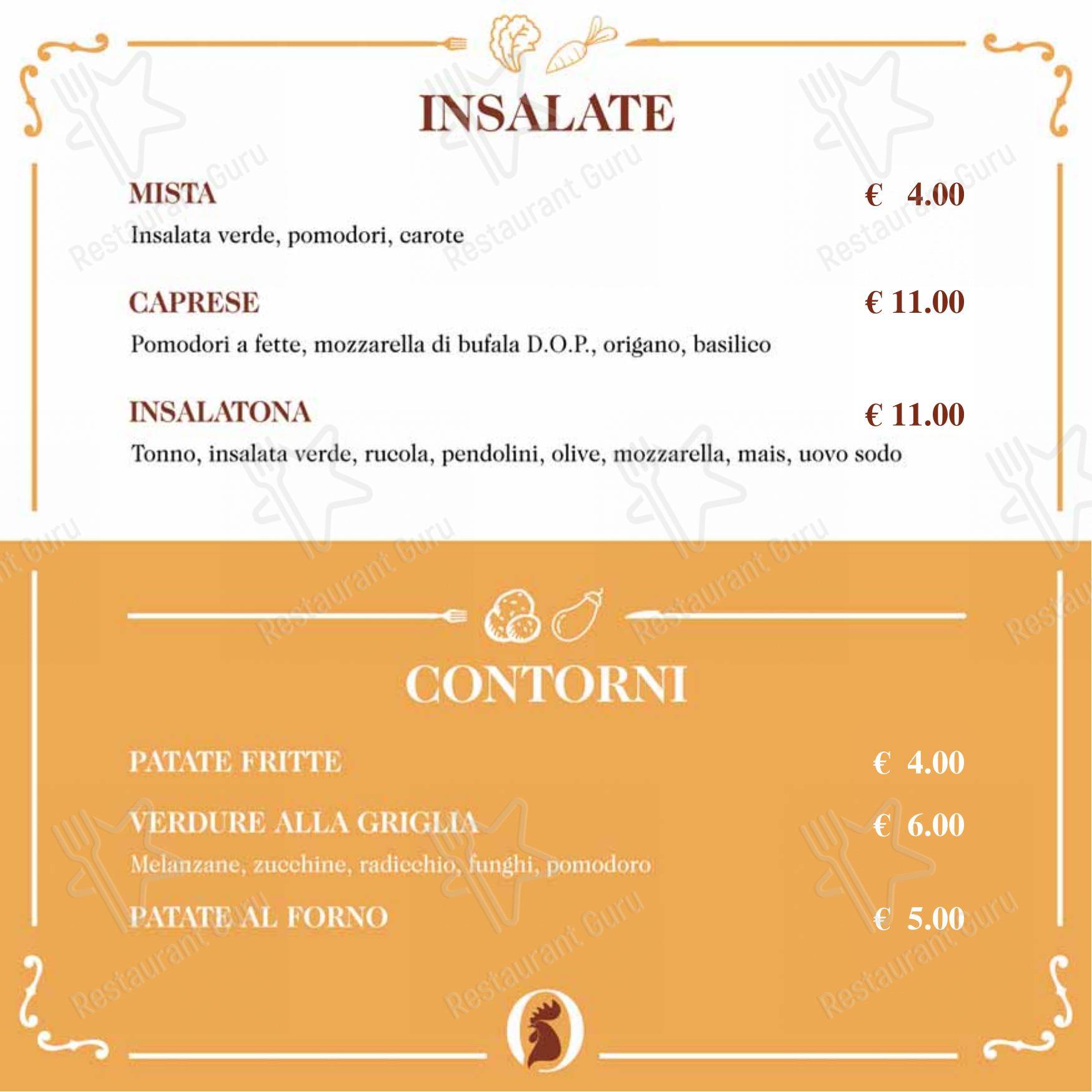 Menu di Osteria il Gallo - Menu