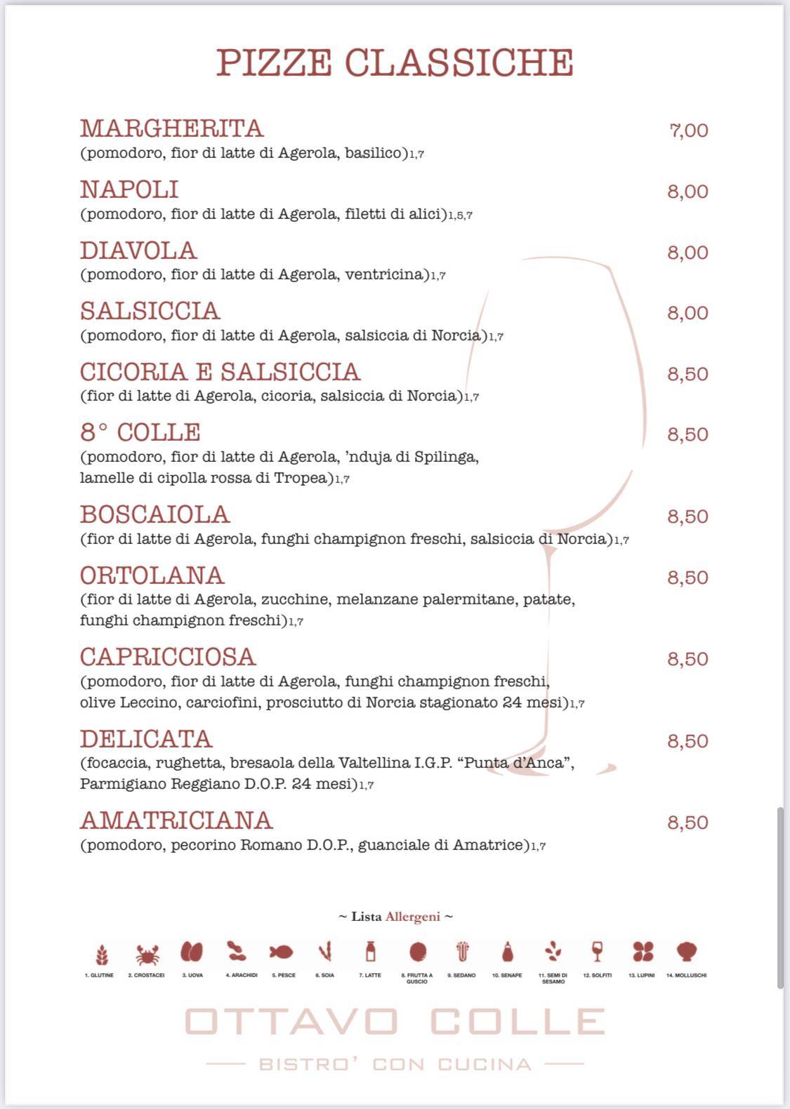 Menu di Ottavo Colle - Bistrot con Cucina 