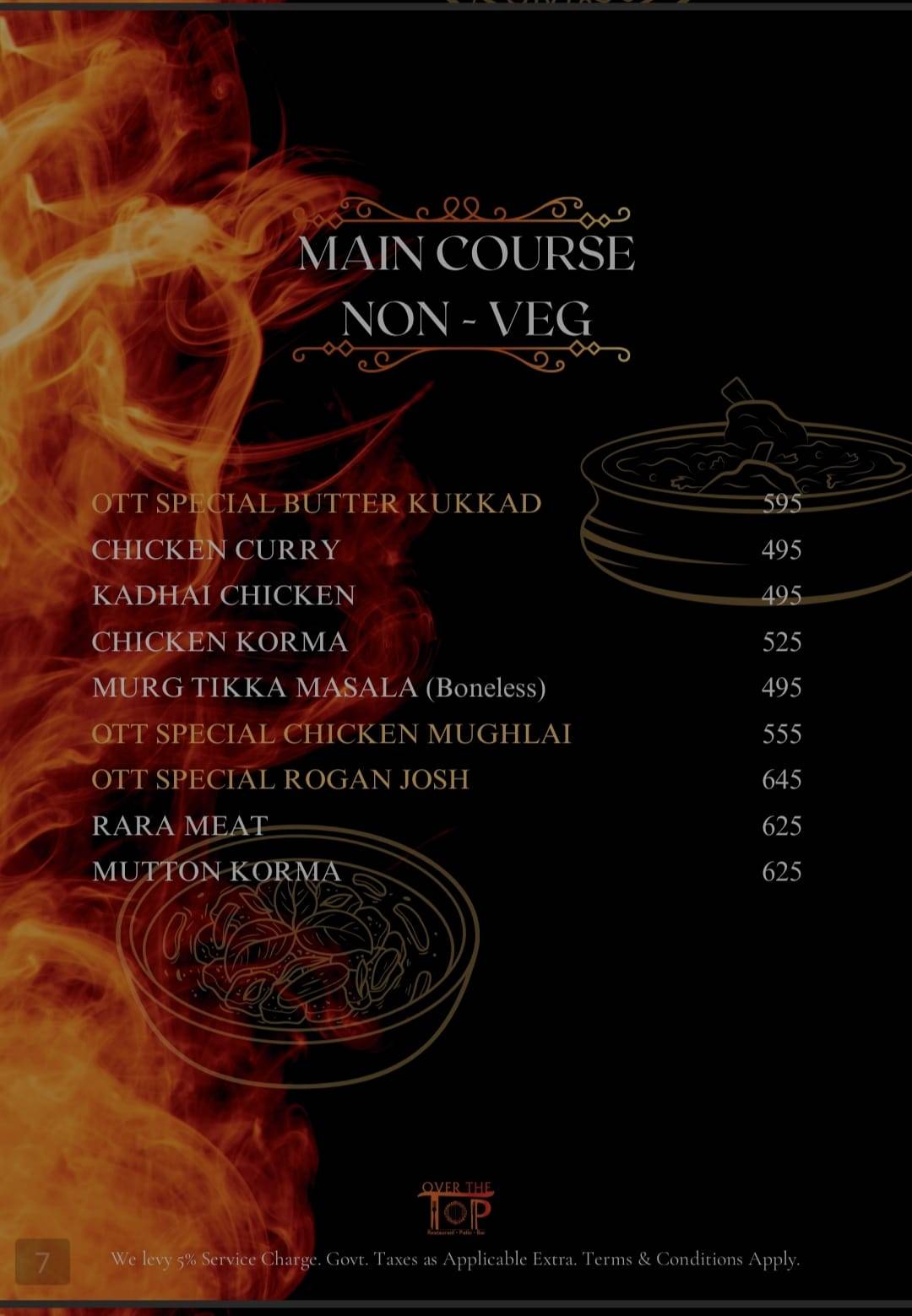 Over The Top Restaurant & BAR- Janakpuri menu