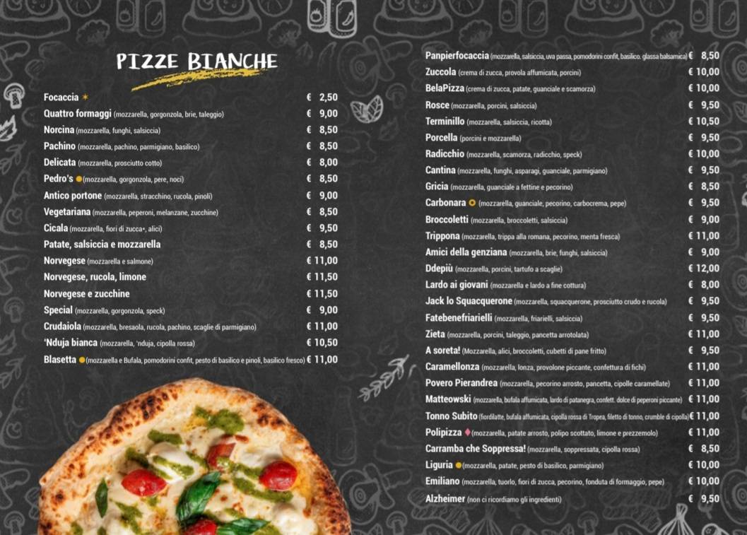 Menu di PAN PiER FOCACCIA 