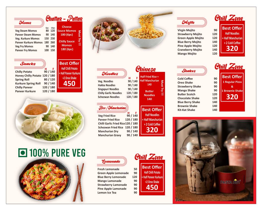 PASTA HUT SECTOR G3S menu