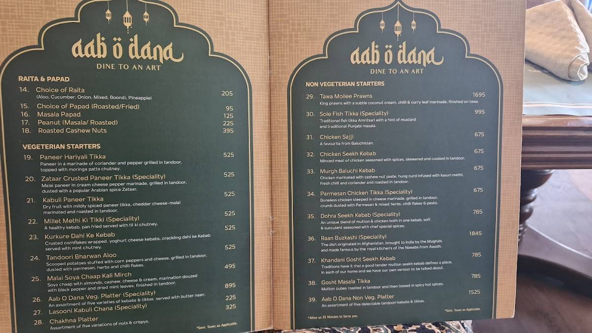 PENINSULA - The Boutique Hotel menu