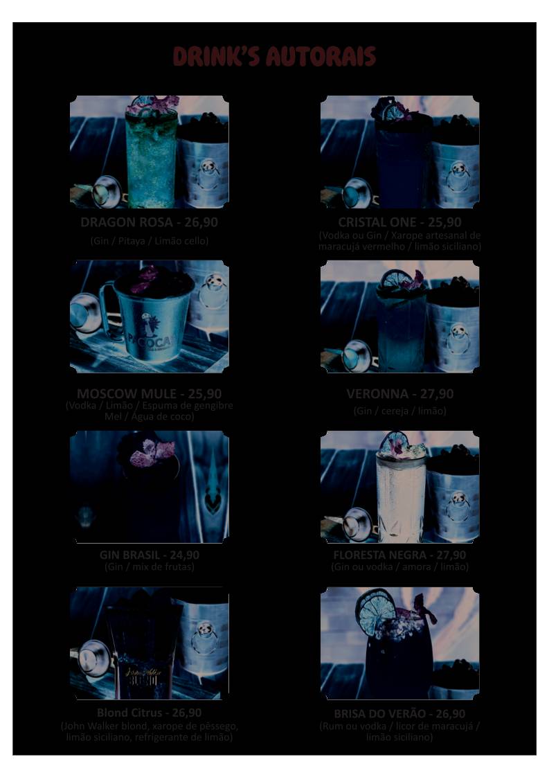 Paçocas Bar e Restaurante cardápio