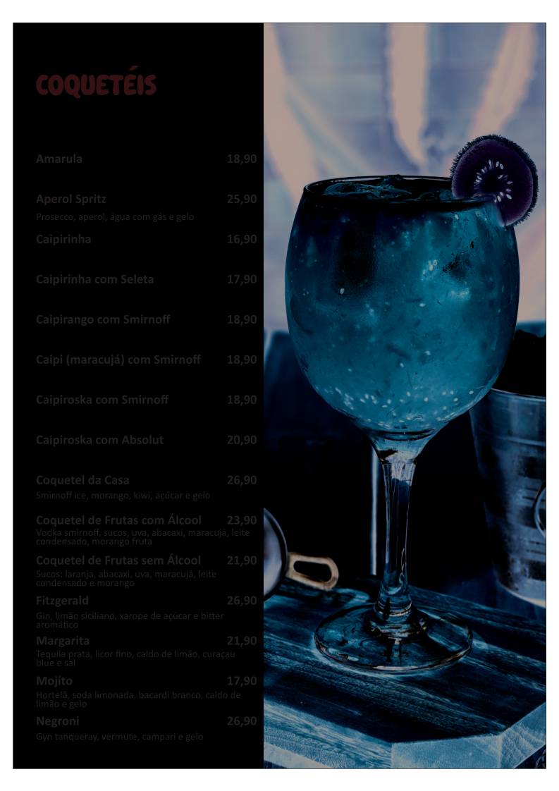 Paçocas Bar e Restaurante cardápio