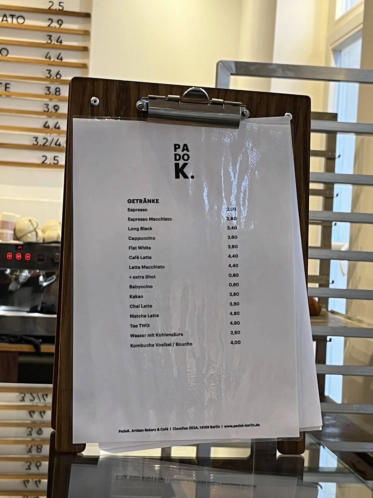 Menu de PadoK.